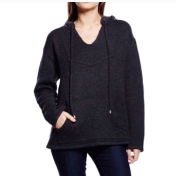 NWT Gray Oversized Wool Hoodie - Picture 1 of 7